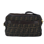 FENDI Zucca Canvas Shoulder Bag Canvas Brownti2335