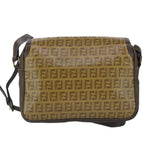 FENDI Zucchino Canvas Shoulder Bag Coated Canvas Brownti2336