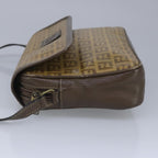 FENDI Zucchino Canvas Shoulder Bag Coated Canvas Brownti2336