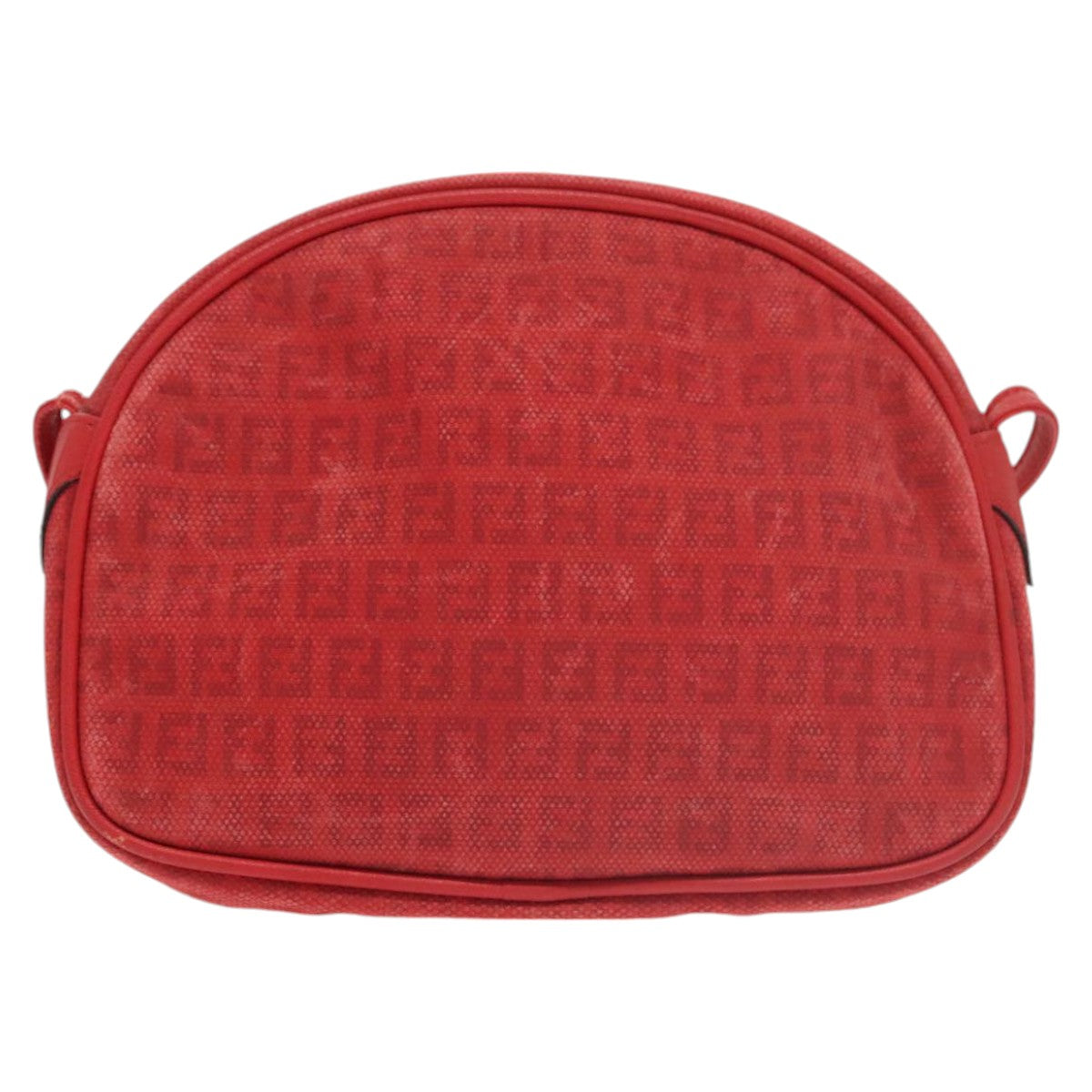 FENDI Zucchino Canvas Shoulder Bag Coated Canvas Redti2358