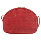 FENDI Zucchino Canvas Shoulder Bag Coated Canvas Redti2358