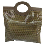 FENDI Zucchino Canvas Hand Bag Coated Canvas Brownti2382