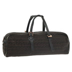 FENDI Zucchino Canvas Hand Bag Canvas Brownti2386
