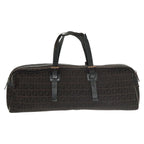 FENDI Zucchino Canvas Hand Bag Canvas Brownti2386