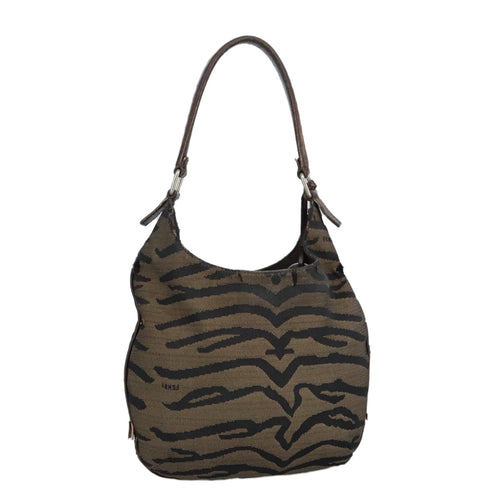 FENDI Hand Bag Canvas Brownti2388