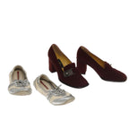 FENDI PRADA pumps Leather Suede 2Set Silver Redti2529