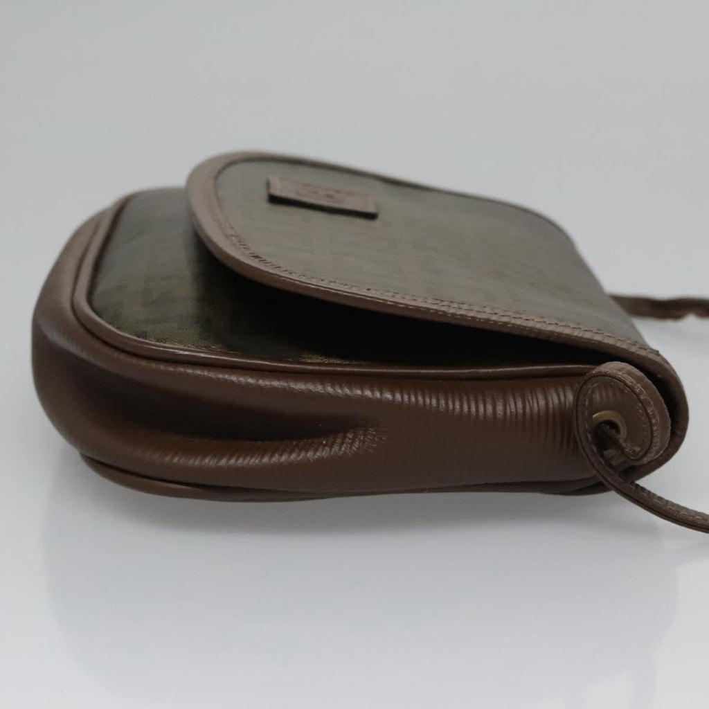 FENDI Zucchino Canvas Shoulder Bag Goldti2659