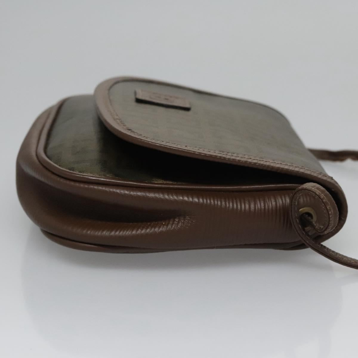 FENDI Zucchino Canvas Shoulder Bag Goldti2659