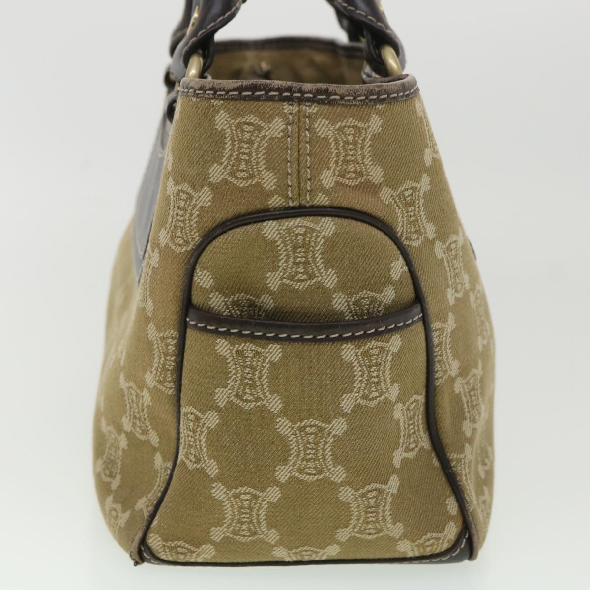 CELINE Paris Macadam Canvas Hand Bag Brown  ti813