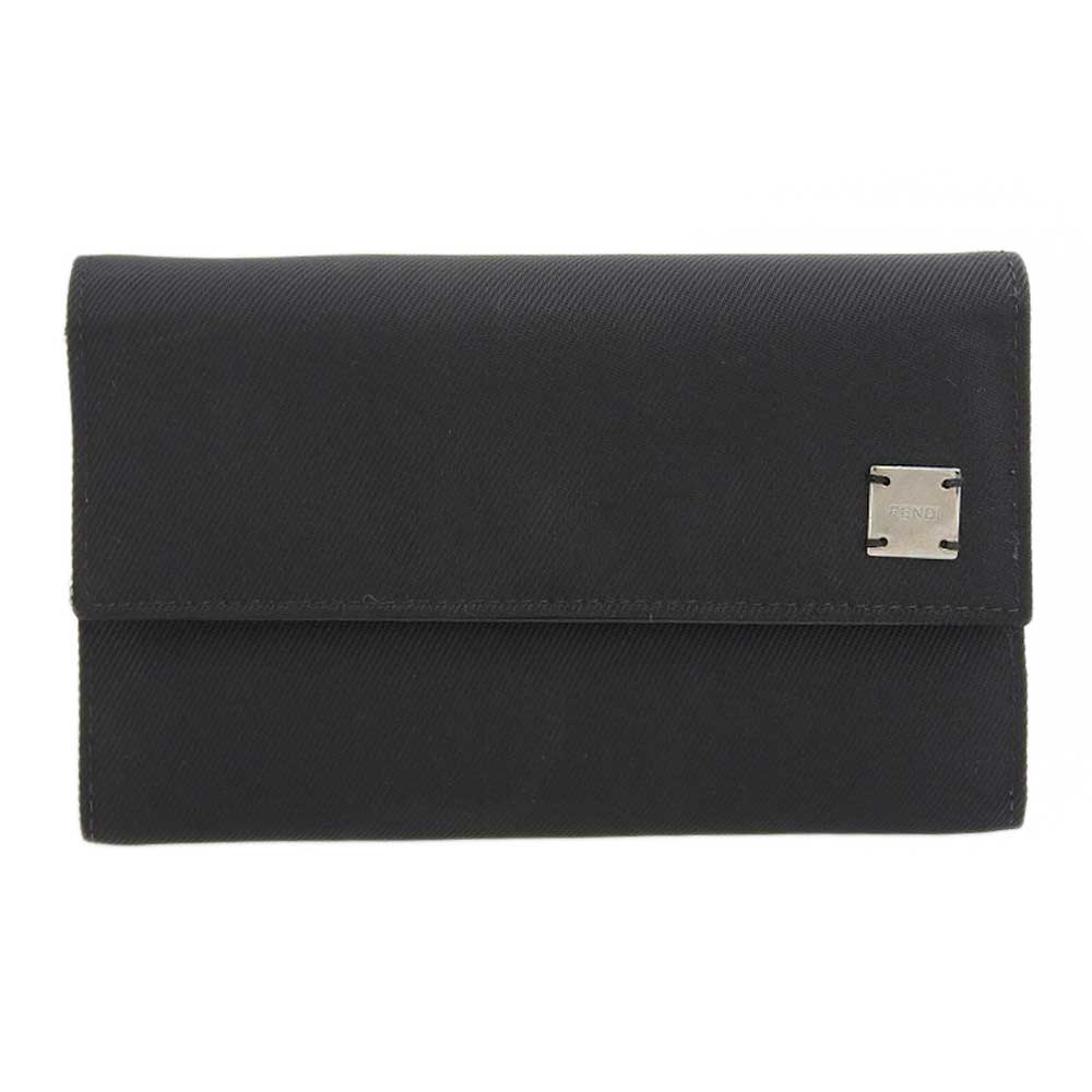 Fendi Logo Trifold Wallet Black