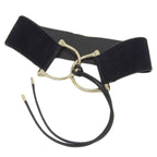Gucci Suede Wide Belt Black Gold XS