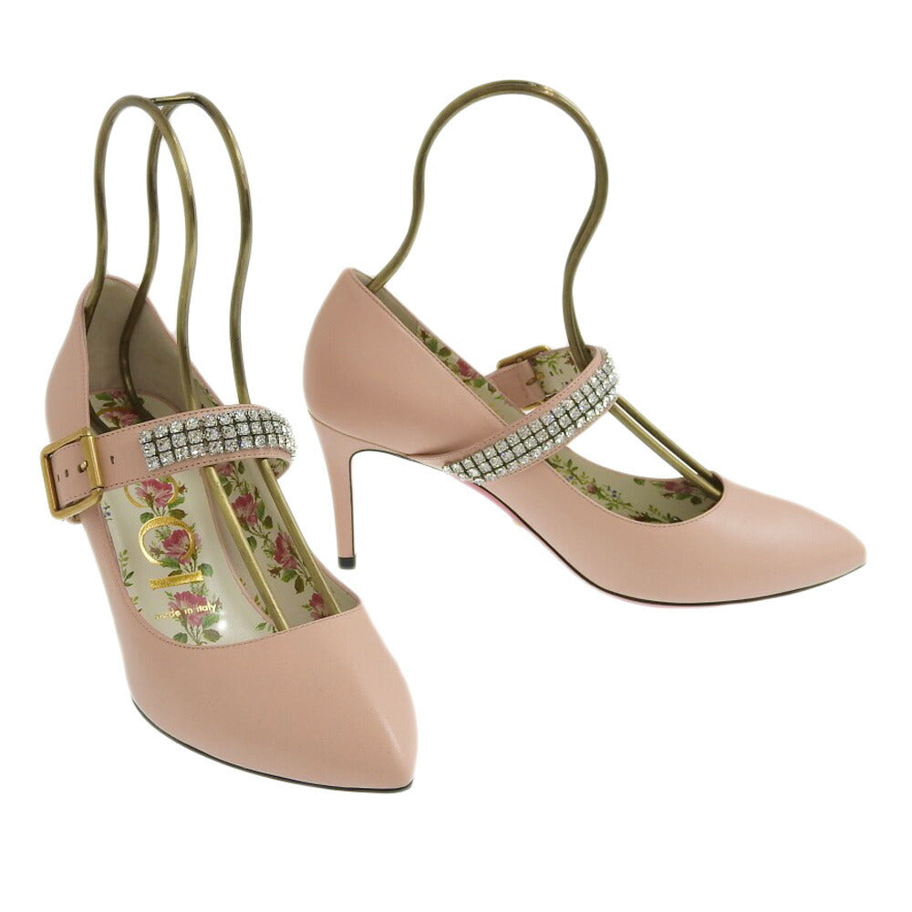 Gucci Floral Leather Pumps Pink