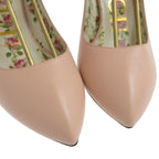 Gucci Floral Leather Pumps Pink