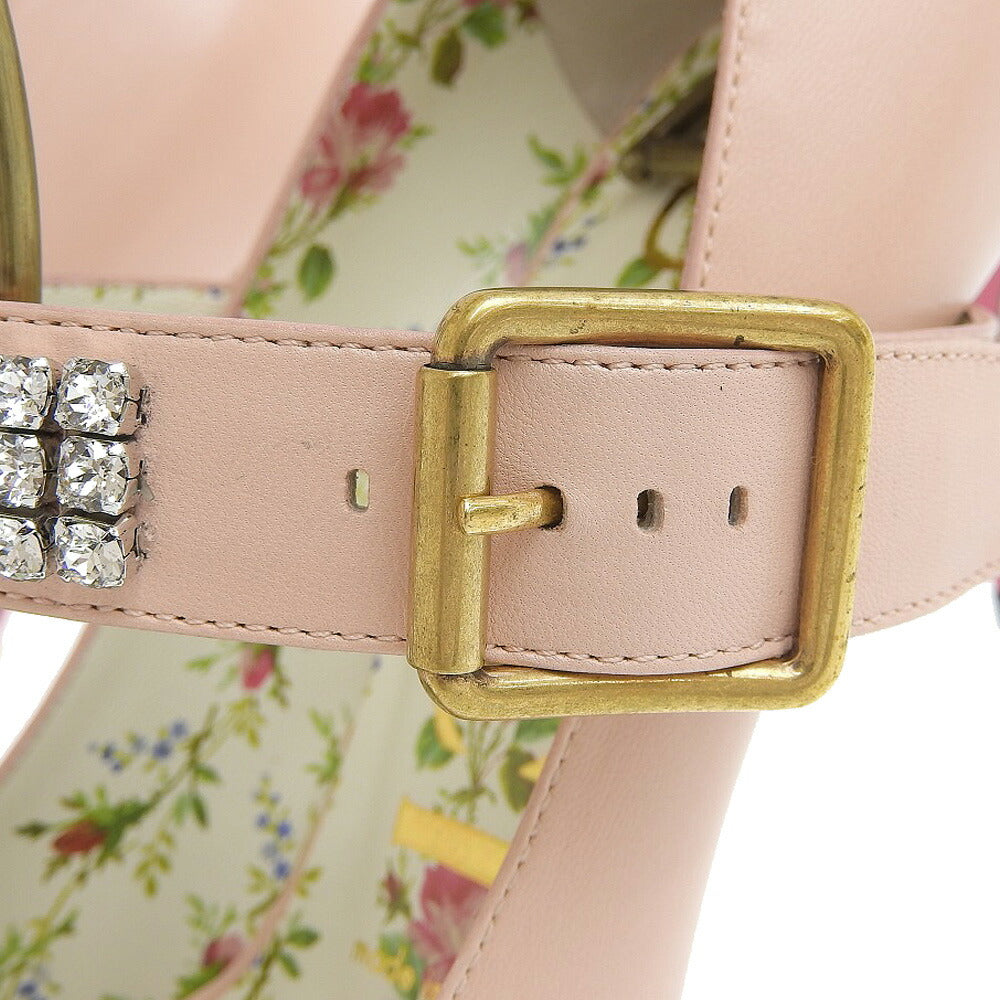 Gucci Floral Leather Pumps Pink