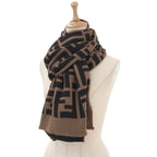 Fendi Zucca FF Logo Wool Silk Stole Shawl