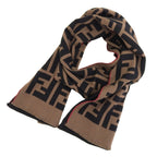 Fendi Zucca FF Logo Wool Silk Stole Shawl