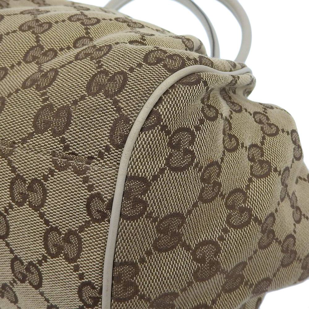 Gucci GG Canvas Leather Handbag Beige