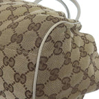 Gucci GG Canvas Leather Handbag Beige