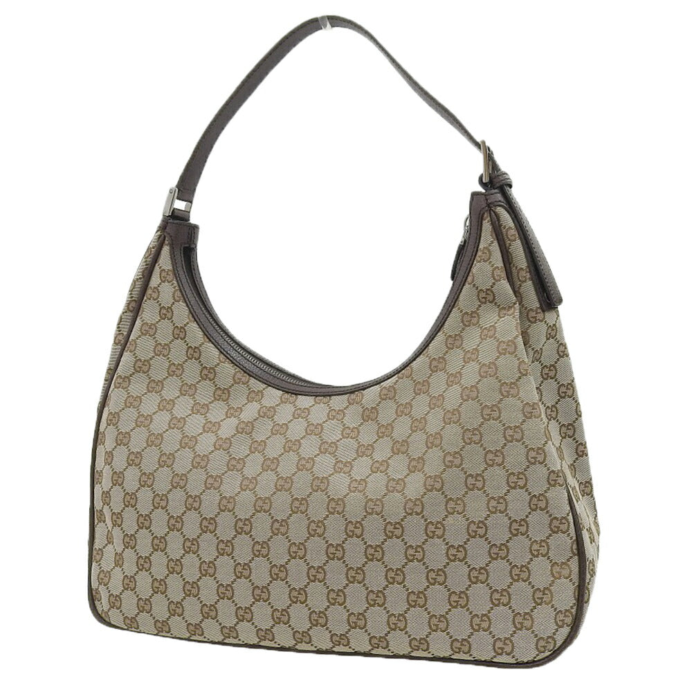 Gucci GG Canvas Shoulder Bag Beige Brown