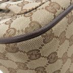 Gucci GG Canvas Shoulder Bag Beige Brown