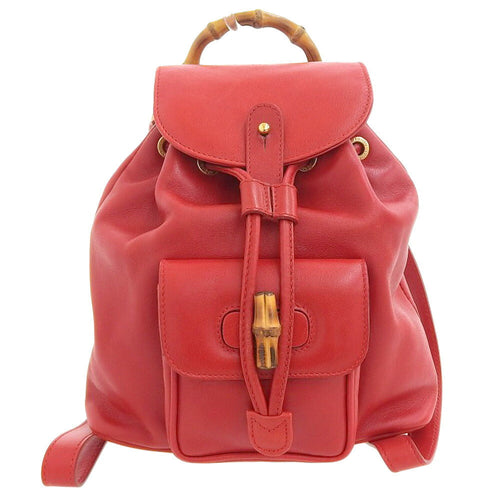 Gucci Bamboo Leather Backpack Vintage