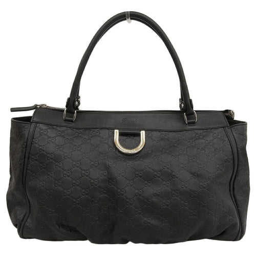 Gucci Leather Boston Handbag Black