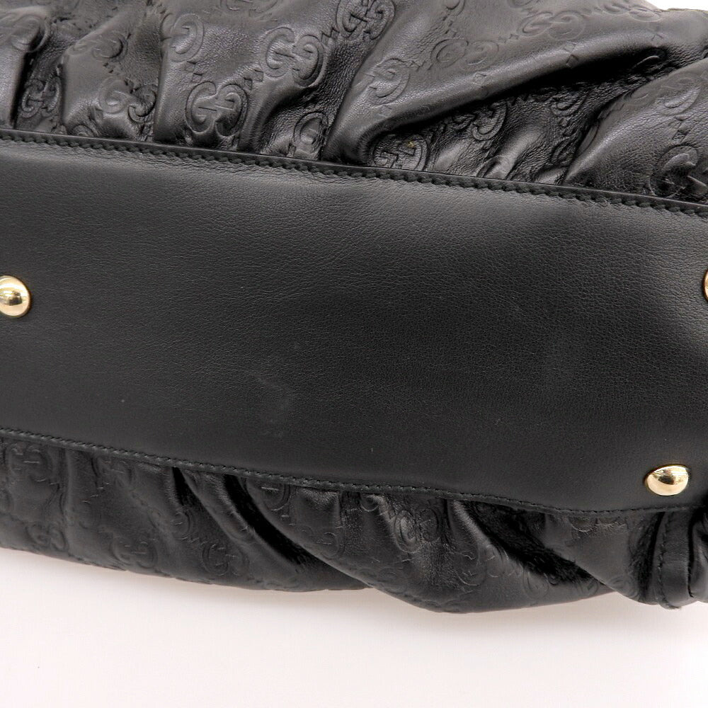 Gucci Leather Boston Handbag Black
