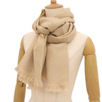 Gucci Wool 100% Interlocking G Logo Scarf Beige