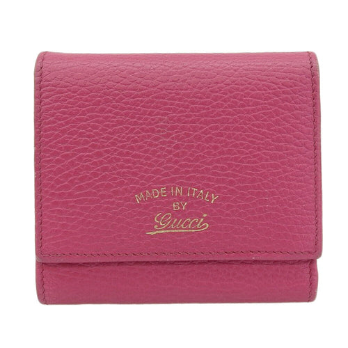 Gucci Pink Leather Trifold Wallet