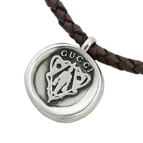 Gucci AG925 Leather Pendant Necklace