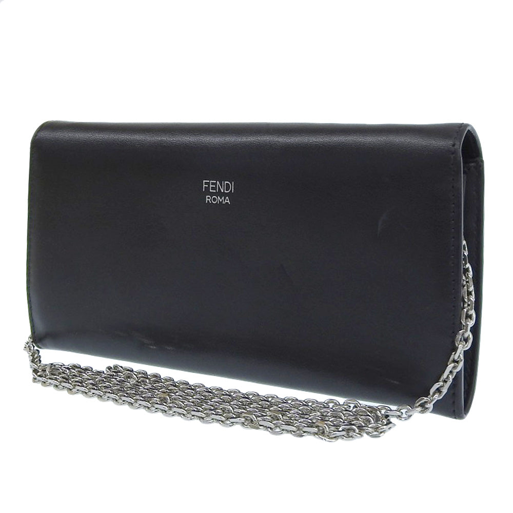 Fendi Leather Chain Wallet Long Wallet 8M0365