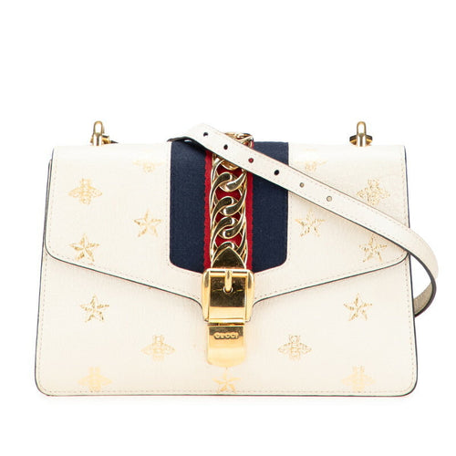 Gucci Sylvie Bee & Star Leather Shoulder Bag