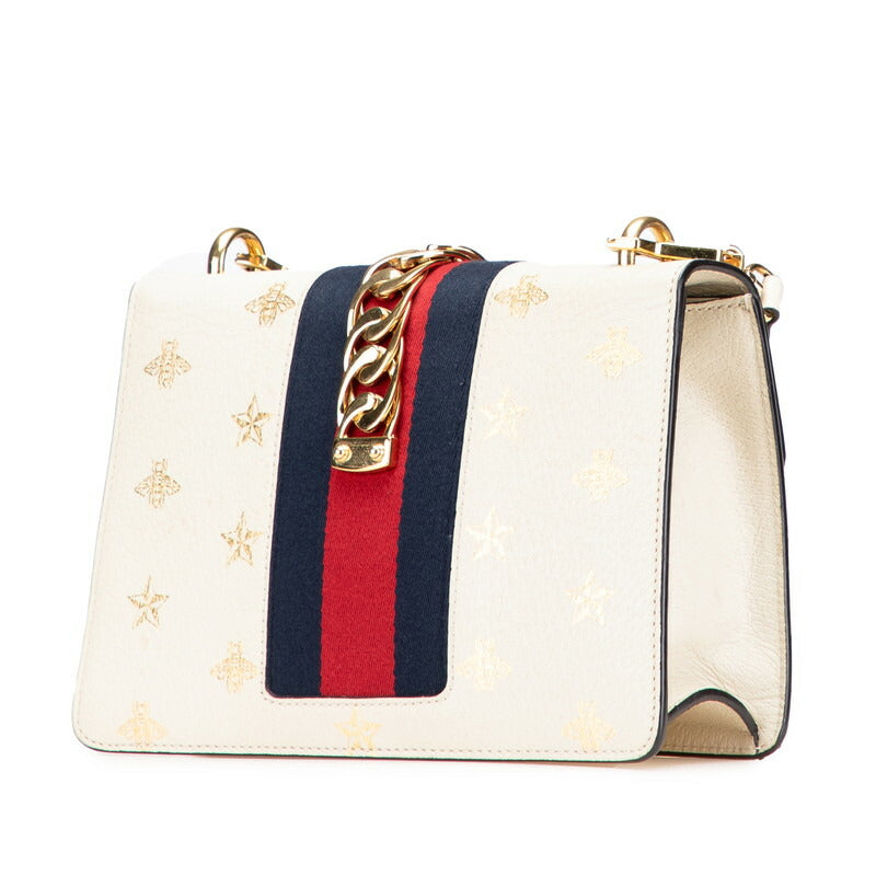 Gucci Sylvie Bee & Star Leather Shoulder Bag