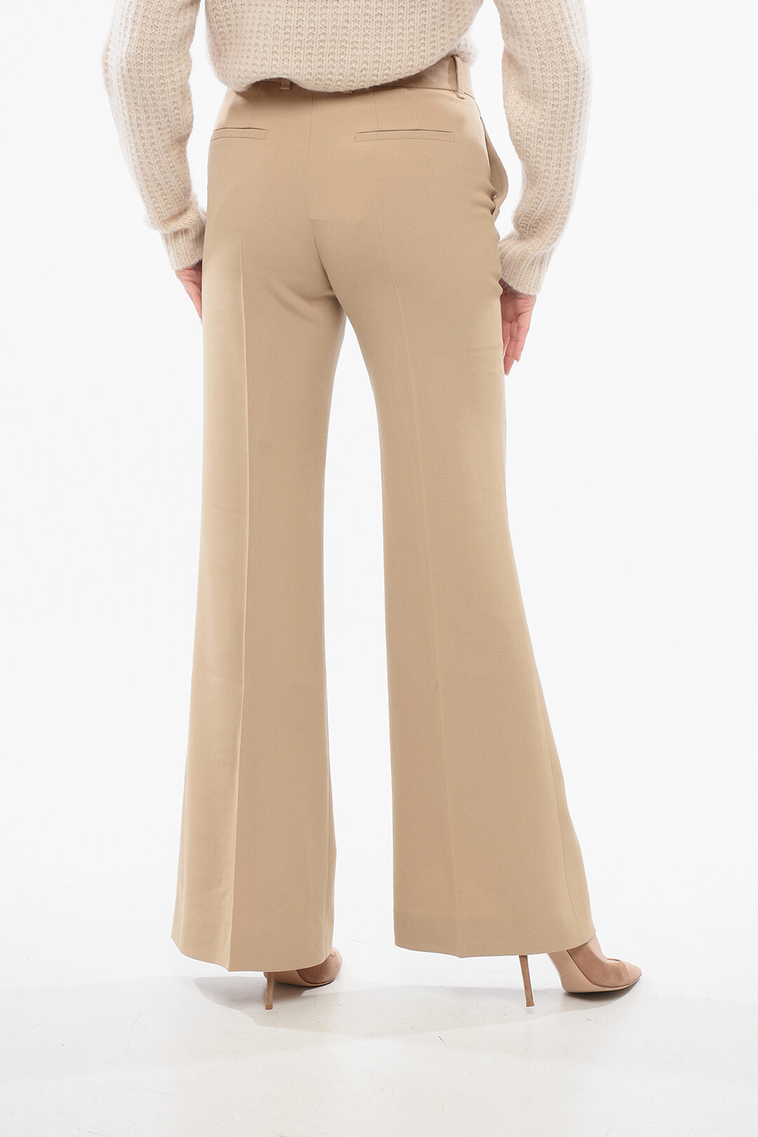 Chloe Twill Wool Flared Fit Pants