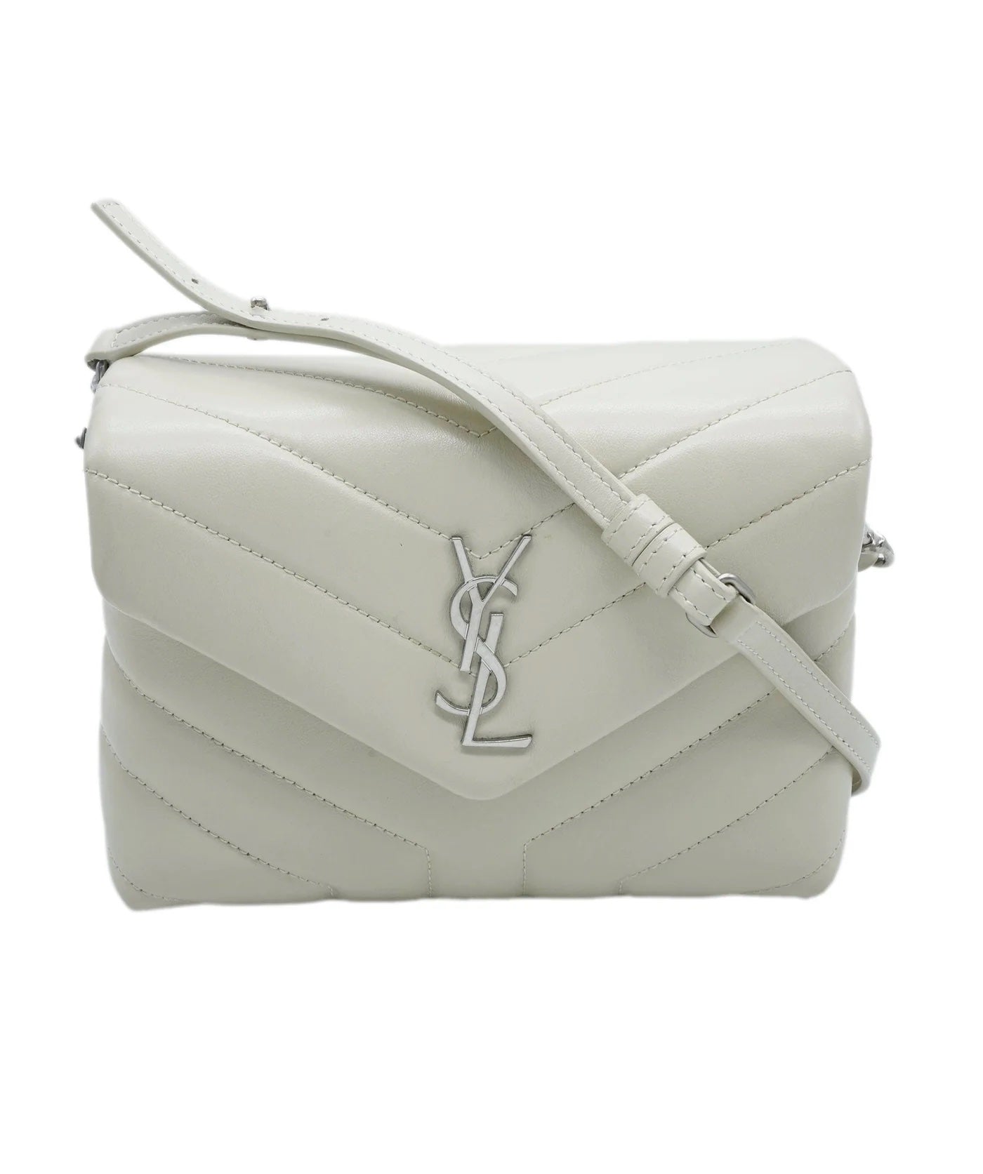 SAINT LAURENT - Blanc Vintage Calfskin Toy Loulou Bag