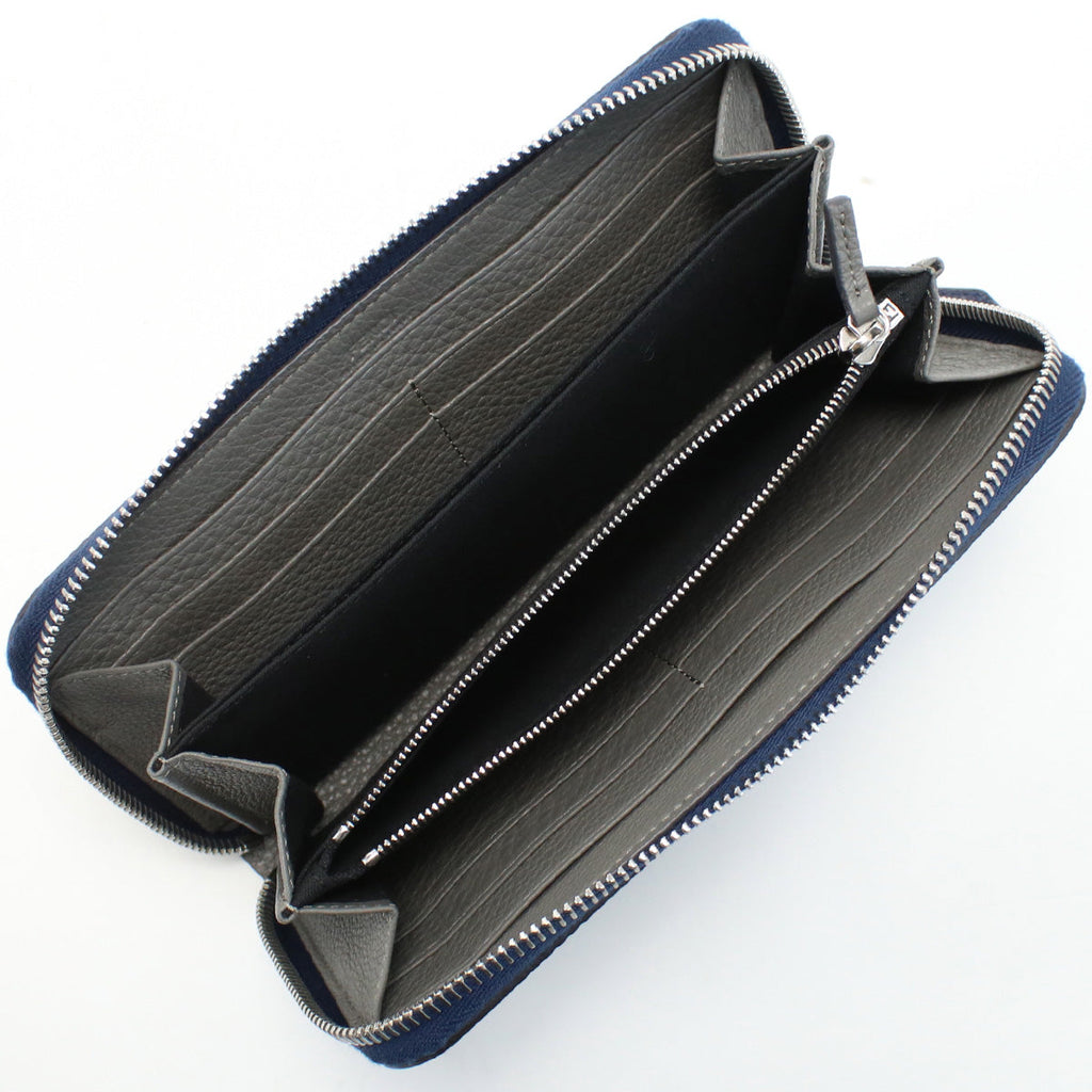 FENDI 7M0210 AGQZ Zip Around Wallet Purse Zip Around leather color navy unisex
