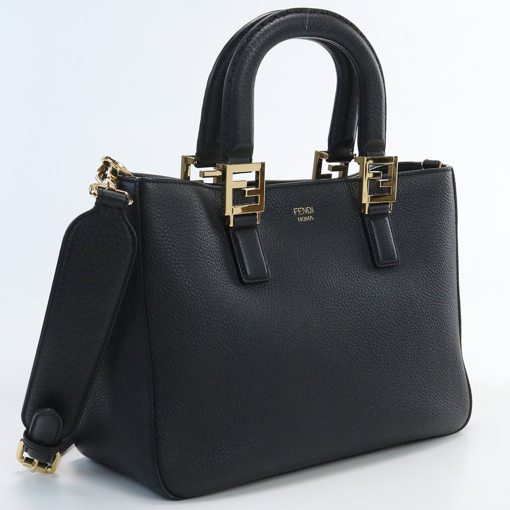 FENDI 8BH367 FF tote small bag Tote Bag leather black Women