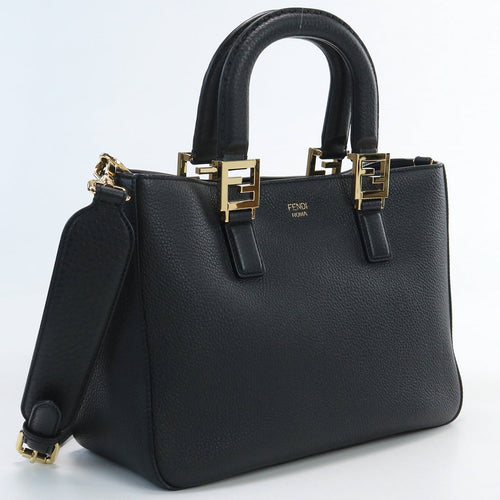 FENDI 8BH367 FF tote small bag Tote Bag leather black Women
