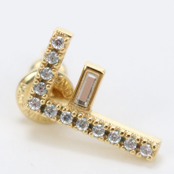 FENDI F logo earrings Pierce metal gold Women