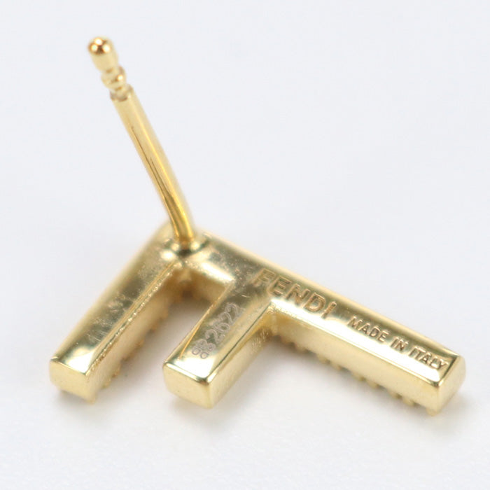 FENDI F logo earrings Pierce metal gold Women