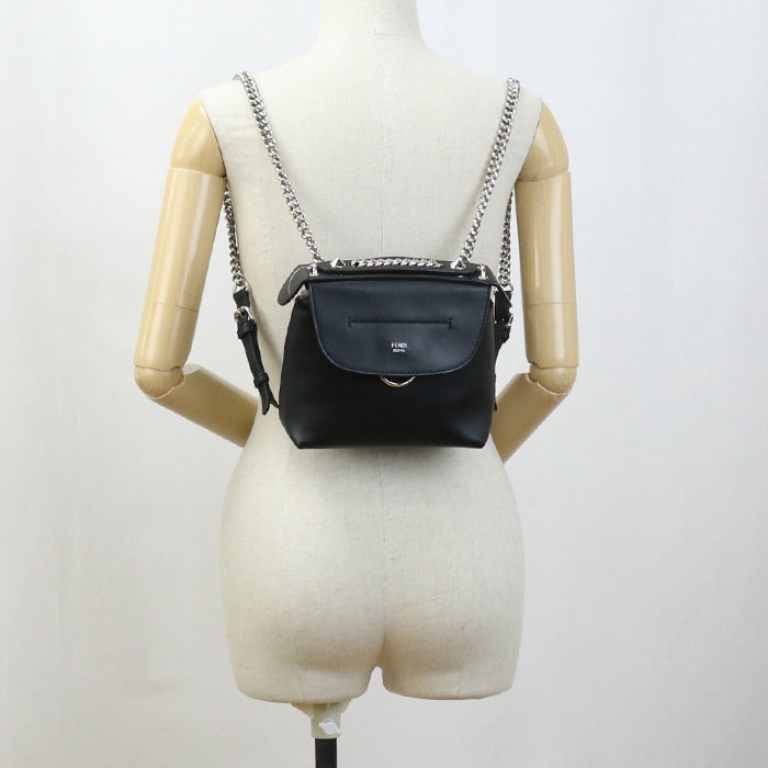 FENDI 8BZ041 Backpack Back to school mini Crossbody Bags leather black Women