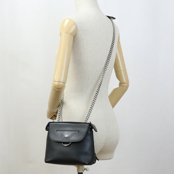 FENDI 8BZ041 Backpack Back to school mini Crossbody Bags leather black Women
