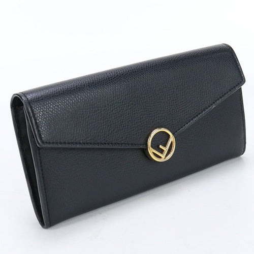 FENDI 8M0251 A18B F0KUR Long wallet F is Fendi Continental Calfskin black Women