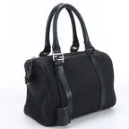FENDI 8BL068 Mini Boston bag Zucchino travel bag Jacquard black Women
