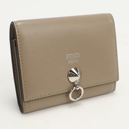 FENDI 8M0217 SME Card Case By the way Business card holder leather beige Women(unisex)