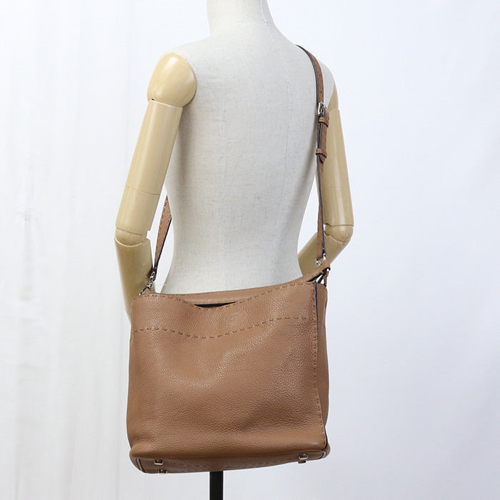 FENDI 8BT218 NDU Handbag Celeria anna 2WAY handbag leather Brown Women