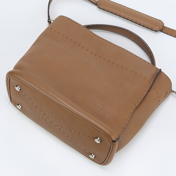 FENDI 8BT218 NDU Handbag Celeria anna 2WAY handbag leather Brown Women
