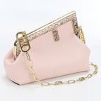FENDI 8BP129 AKKU Fendi First Small ChainShoulder Bag  leather pink Women