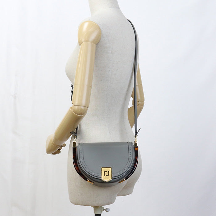FENDI 8BT346 ABVL F1BZC Shoulder Bag Moonlight Cross body leather,Plexiglass grey Women