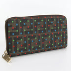 FENDI 8M0024 Long Wallet Zucca x Dot Pattern Zipper Wallet Purse PVC Brown Women